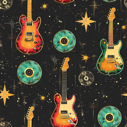 Jukebox Starlight Pattern 1 Minky Fabric
