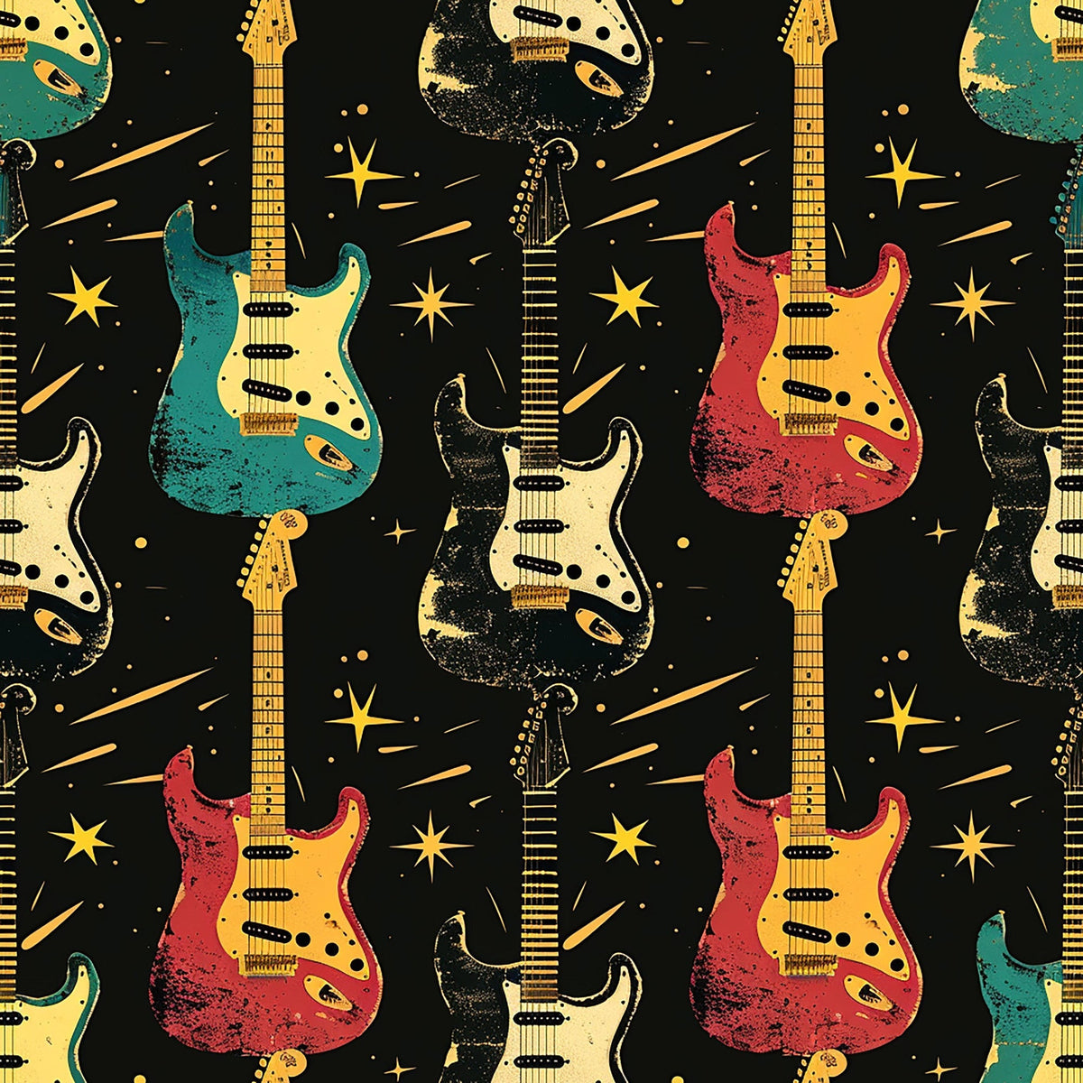 Jukebox Starlight Pattern 4 Minky Fabric