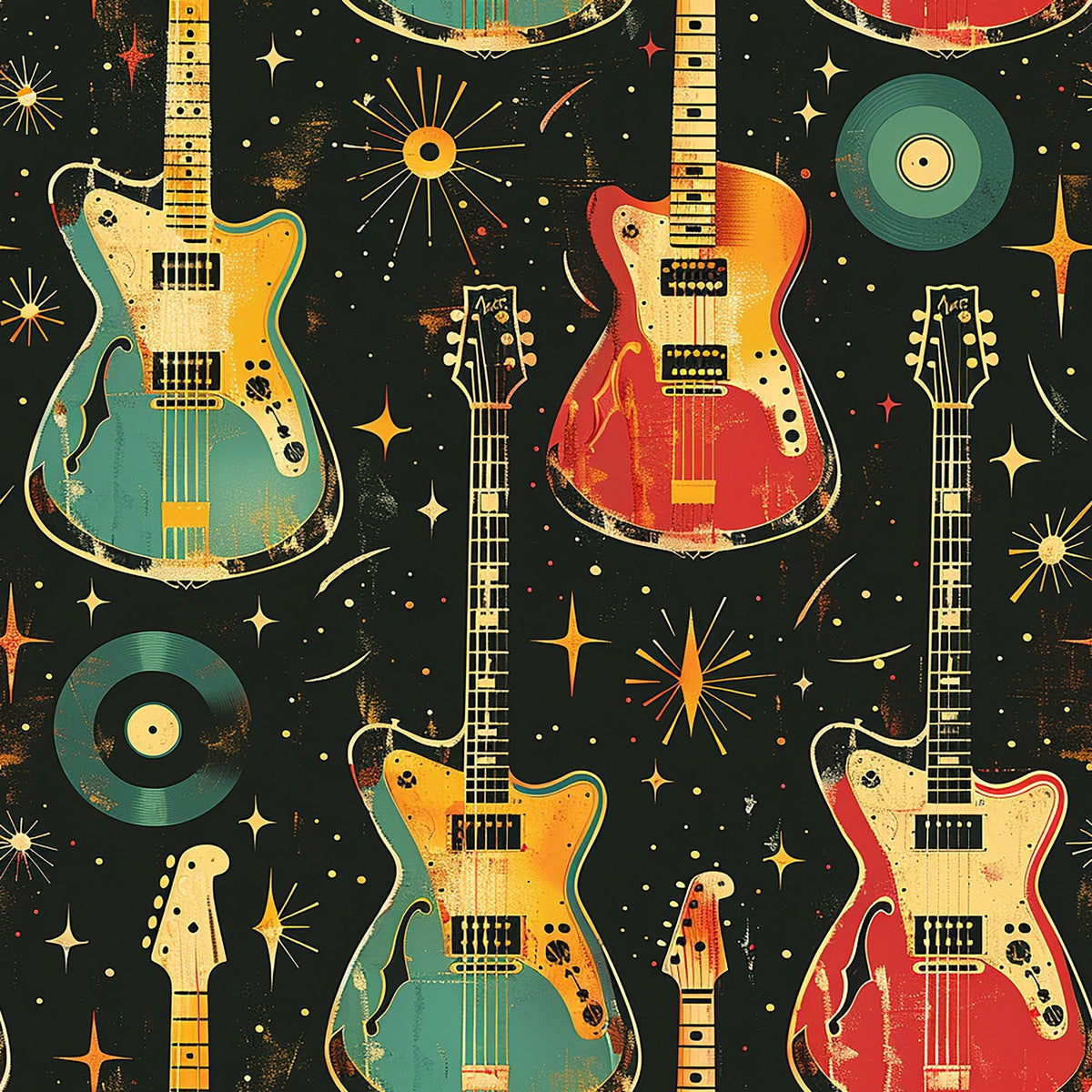 Jukebox Starlight Pattern 5 Minky Fabric