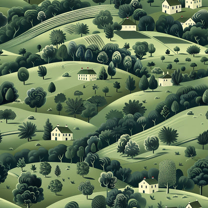 Countryside Cottages Pattern 10 Minky Fabric