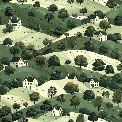 Countryside Cottages Pattern 11 Minky Fabric