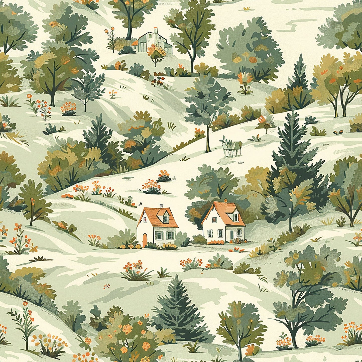 Rolling Hills Pattern 4 Quilting Cotton Fabric