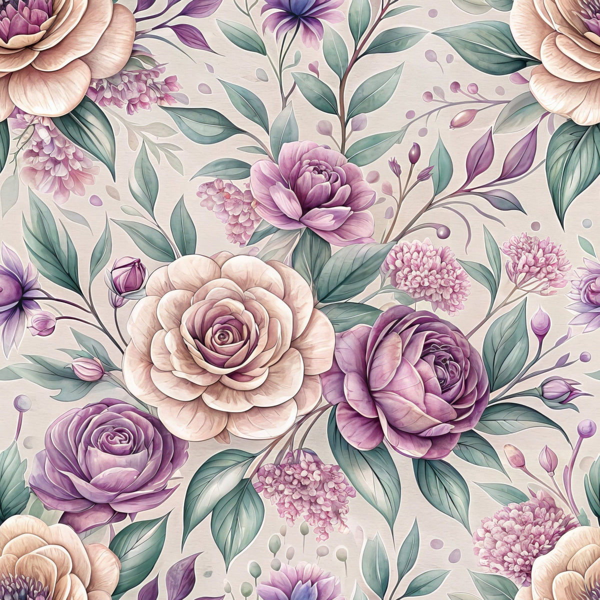 Dusty Rose Garden Pattern 10 Minky Fabric