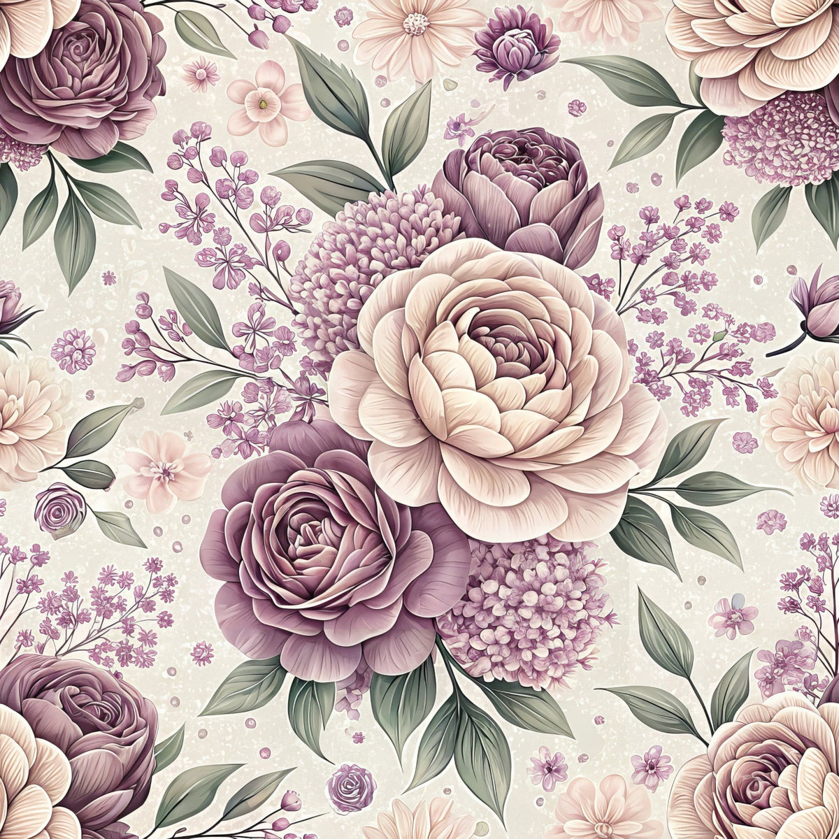 Dusty Rose Garden Pattern 11 Minky Fabric