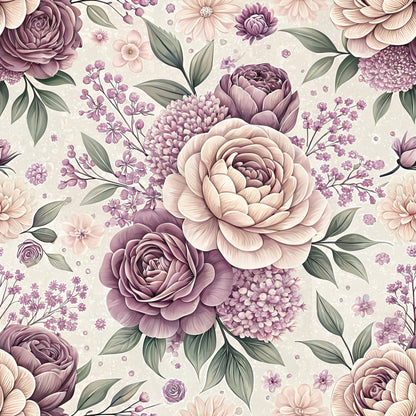 Dusty Rose Garden Pattern 11 Minky Fabric