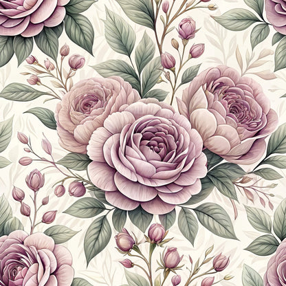 Dusty Rose Garden Pattern 15 Minky Fabric