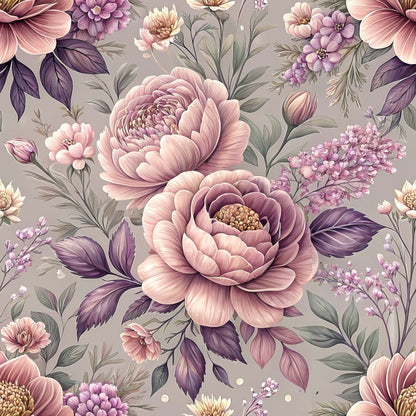 Dusty Rose Garden Pattern 2 Minky Fabric