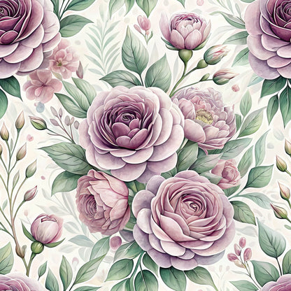 Dusty Rose Garden Pattern 3 Minky Fabric