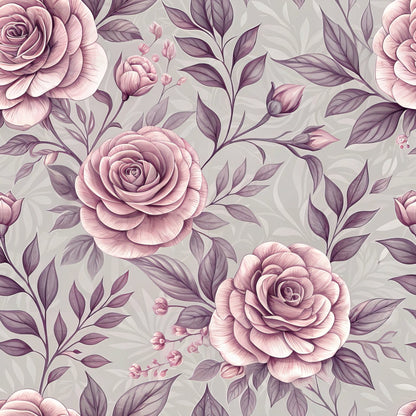 Dusty Rose Garden Pattern 5 Minky Fabric