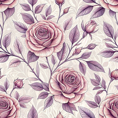 Dusty Rose Garden Pattern 6 Minky Fabric