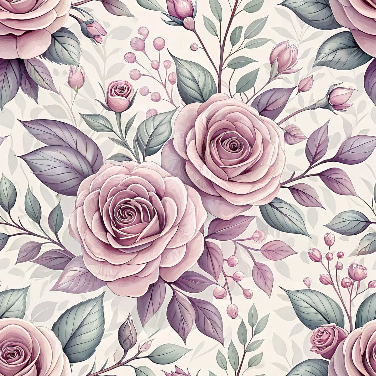 Dusty Rose Garden Pattern 7 Minky Fabric