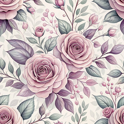 Dusty Rose Garden Pattern 7 Minky Fabric