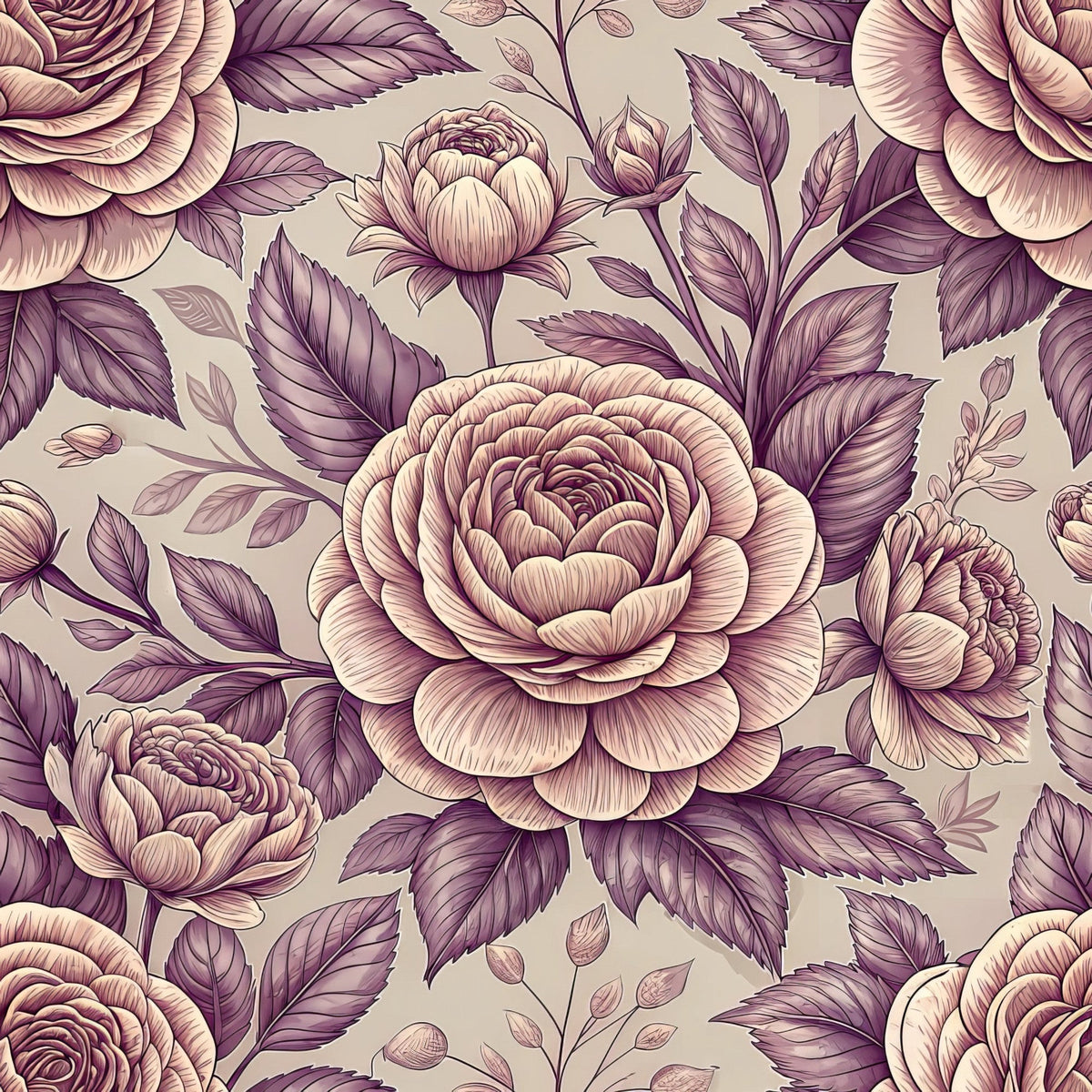 Dusty Rose Garden Pattern 9 Minky Fabric