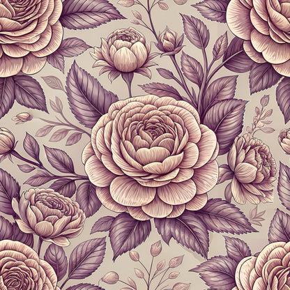 Dusty Rose Garden Pattern 9 Minky Fabric