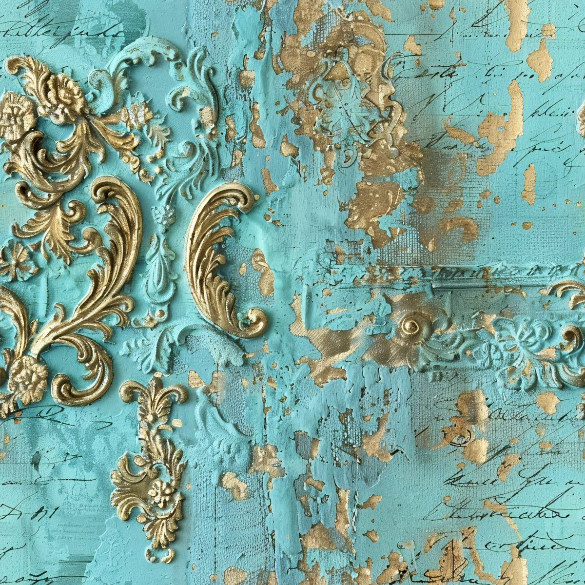 Gilded Lace Script Pattern 10 Minky Fabric