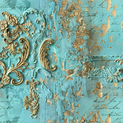 Gilded Lace Script Pattern 10 Minky Fabric
