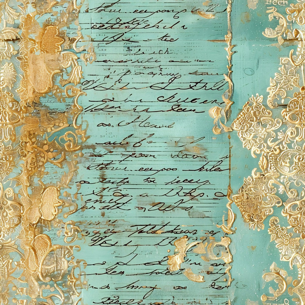 Gilded Lace Script Pattern 11 Minky Fabric