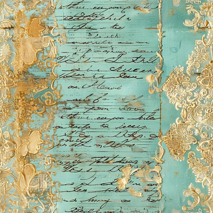 Gilded Lace Script Pattern 11 Minky Fabric