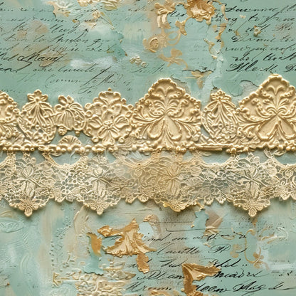 Gilded Lace Script Pattern 13 Minky Fabric