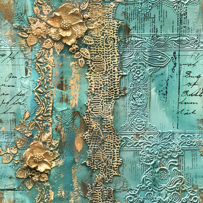 Gilded Lace Script Pattern 18 Minky Fabric