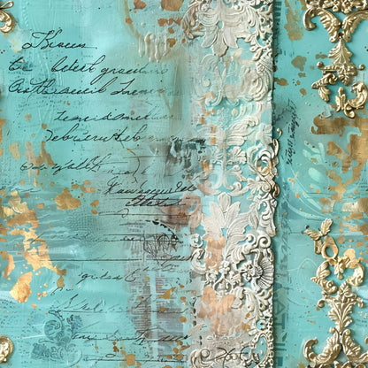 Gilded Lace Script Pattern 19 Minky Fabric