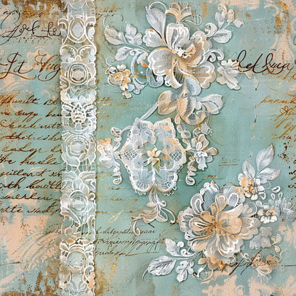 Gilded Lace Script Pattern 2 Minky Fabric