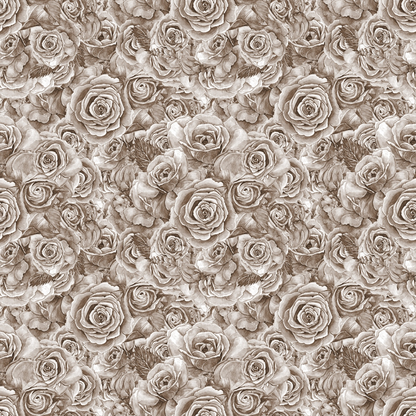 Sepia Blooms Pattern 4 Minky Fabric