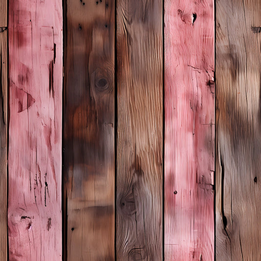 Pink Rose Wood Planks Pattern 5 Quilting Cotton Fabric