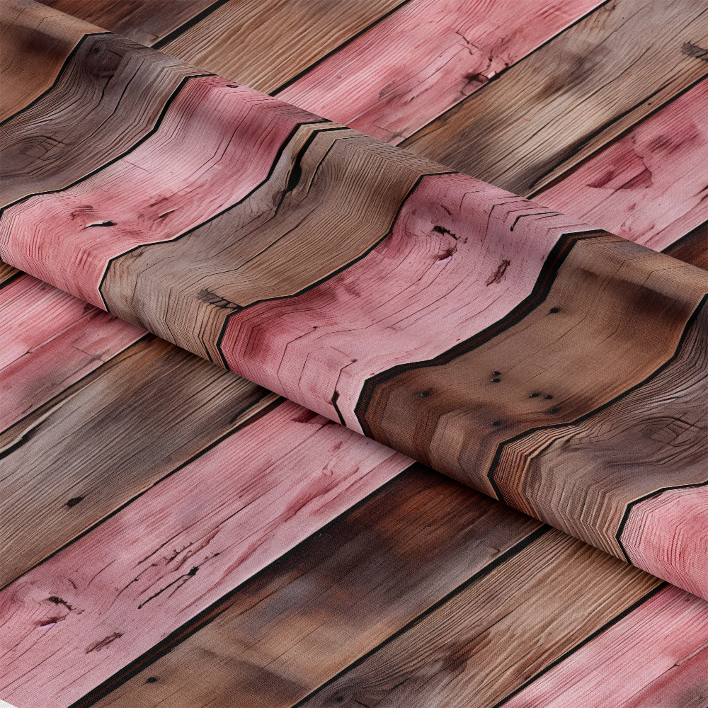 Pink Rose Wood Planks Pattern 5 Quilting Cotton Fabric