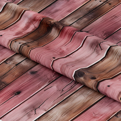 Pink Rose Wood Planks Pattern 6 Quilting Cotton Fabric