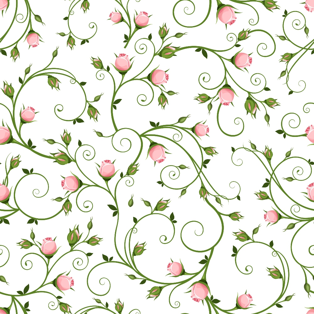 Rosebud Vines Minky Fabric