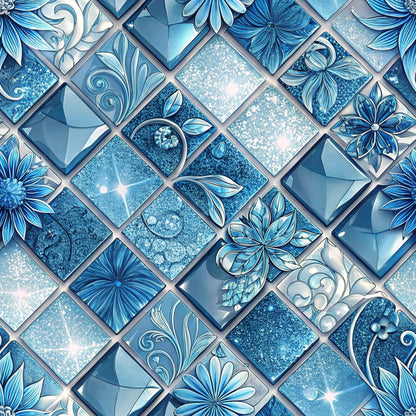 Sapphire Gleam Pattern 1 Minky Fabric