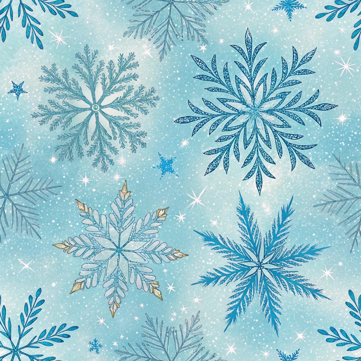 Royal Blue Azure Pattern 2 Quilting Cotton Fabric