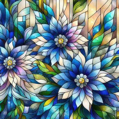 Sapphire Mosaic Blooms Pattern 10 Minky Fabric