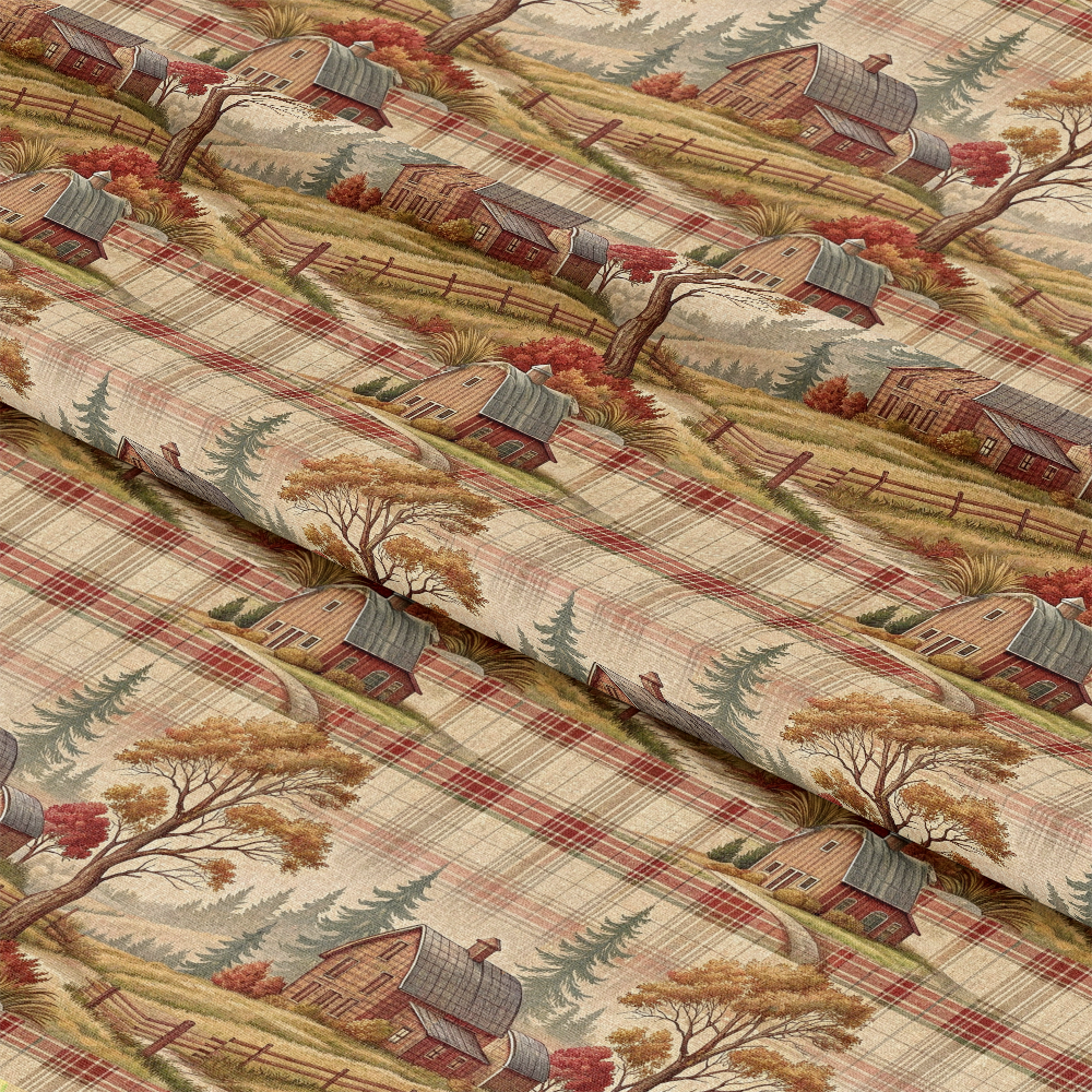 Rustic Country Farmhouse Plaid Pattern 1 Quilting Cotton Fabric
