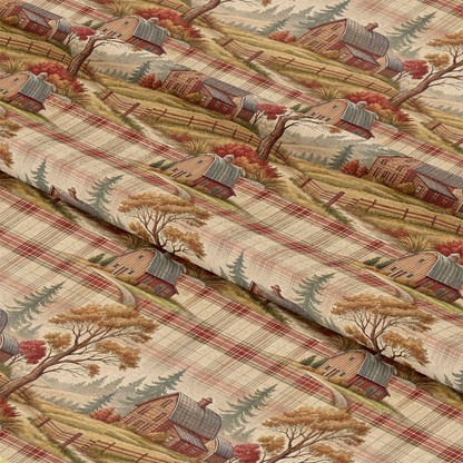 Rustic Country Farmhouse Plaid Pattern 1 Quilting Cotton Fabric
