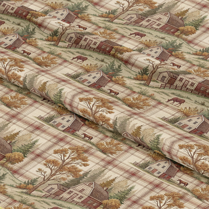 Rustic Country Farmhouse Plaid Pattern 2 Quilting Cotton Fabric