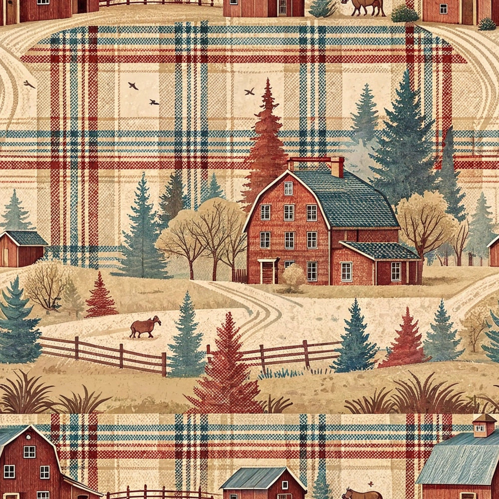 Cozy Cabin Tartan Pattern 4 Minky Fabric
