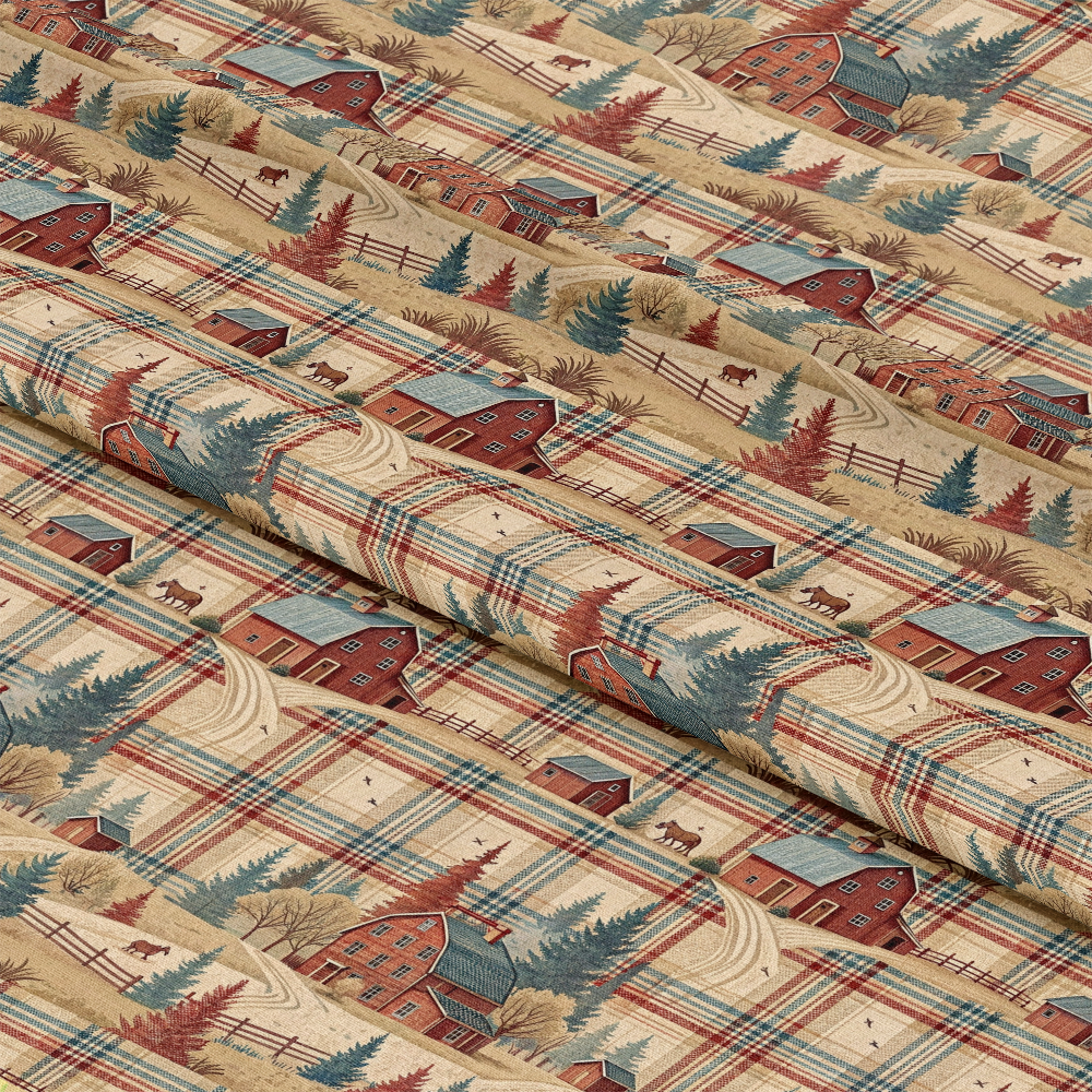 Rustic Country Farmhouse Plaid Pattern 4 Quilting Cotton Fabric