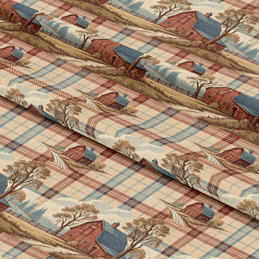 Rustic Country Farmhouse Plaid Pattern 5 Quilting Cotton Fabric