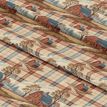 Rustic Country Farmhouse Plaid Pattern 5 Quilting Cotton Fabric