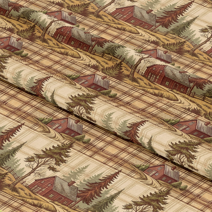 Rustic Country Farmhouse Plaid Pattern 6 Quilting Cotton Fabric