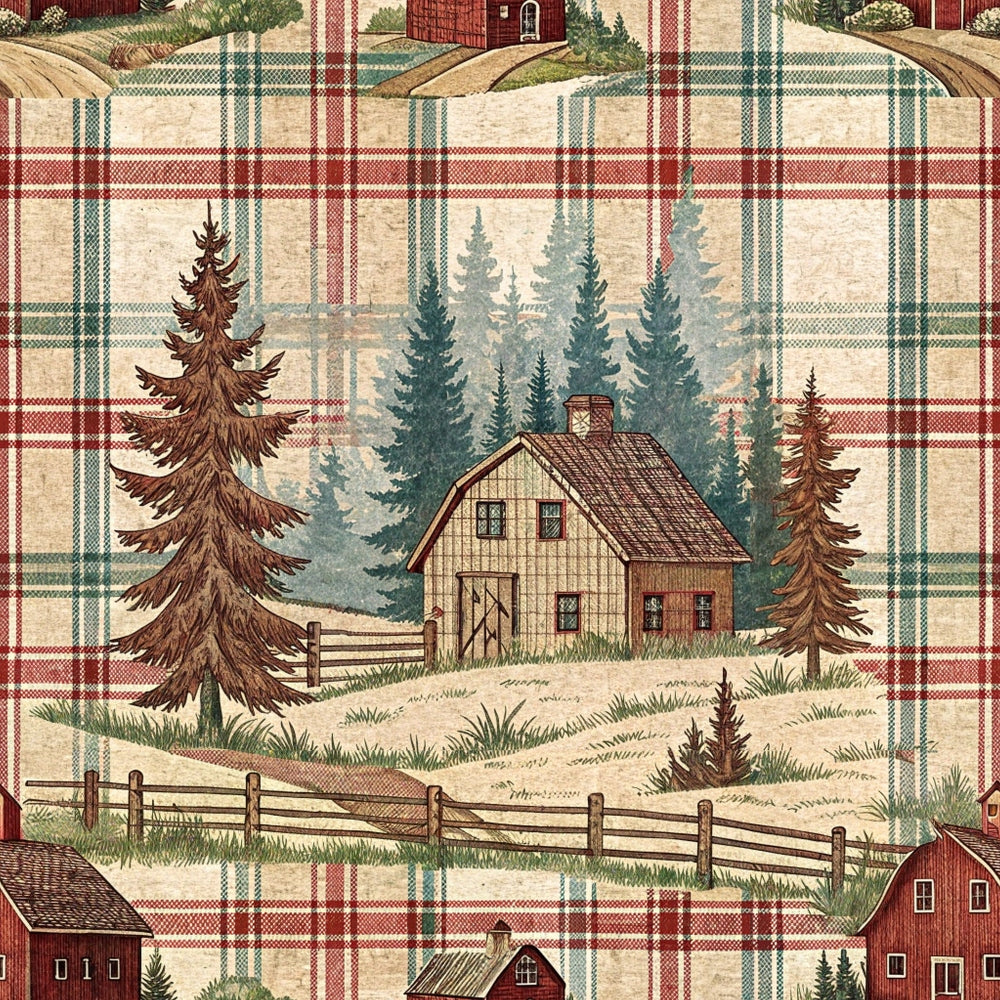 Cozy Cabin Tartan Pattern 7 Minky Fabric