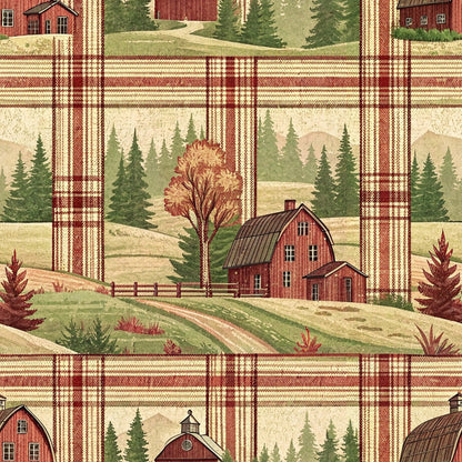 Rustic Country Farmhouse Plaid Pattern 8 Quilting Cotton Fabric