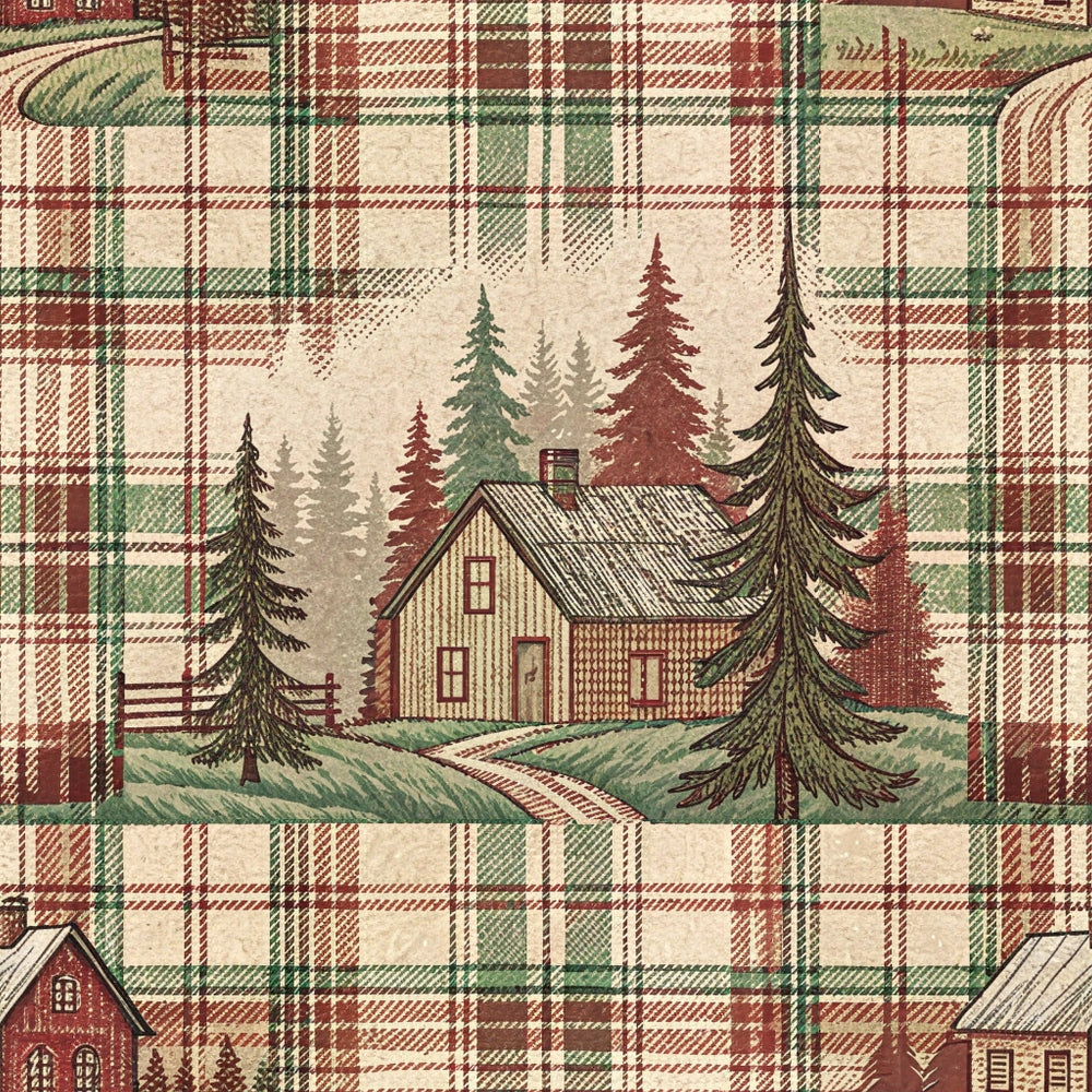 Cozy Cabin Tartan Pattern 9 Minky Fabric