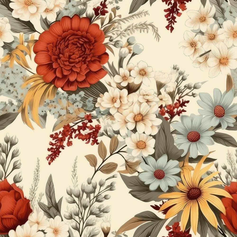 Heirloom Meadow Pattern 10 Minky Fabric