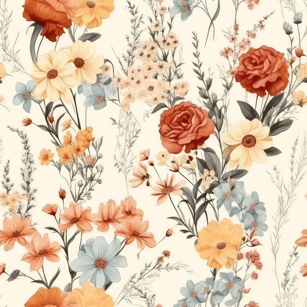 Heirloom Meadow Pattern 12 Minky Fabric