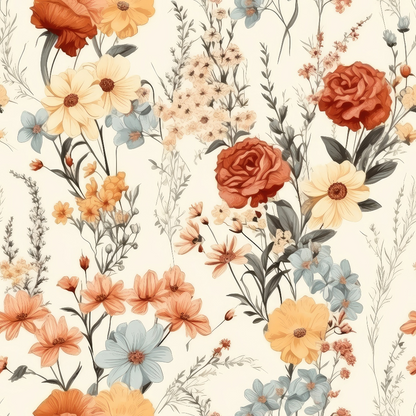 Heirloom Meadow Pattern 12 Minky Fabric