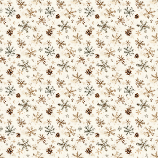 Rustic Winter Snowflakes Quilting Cotton Fabric