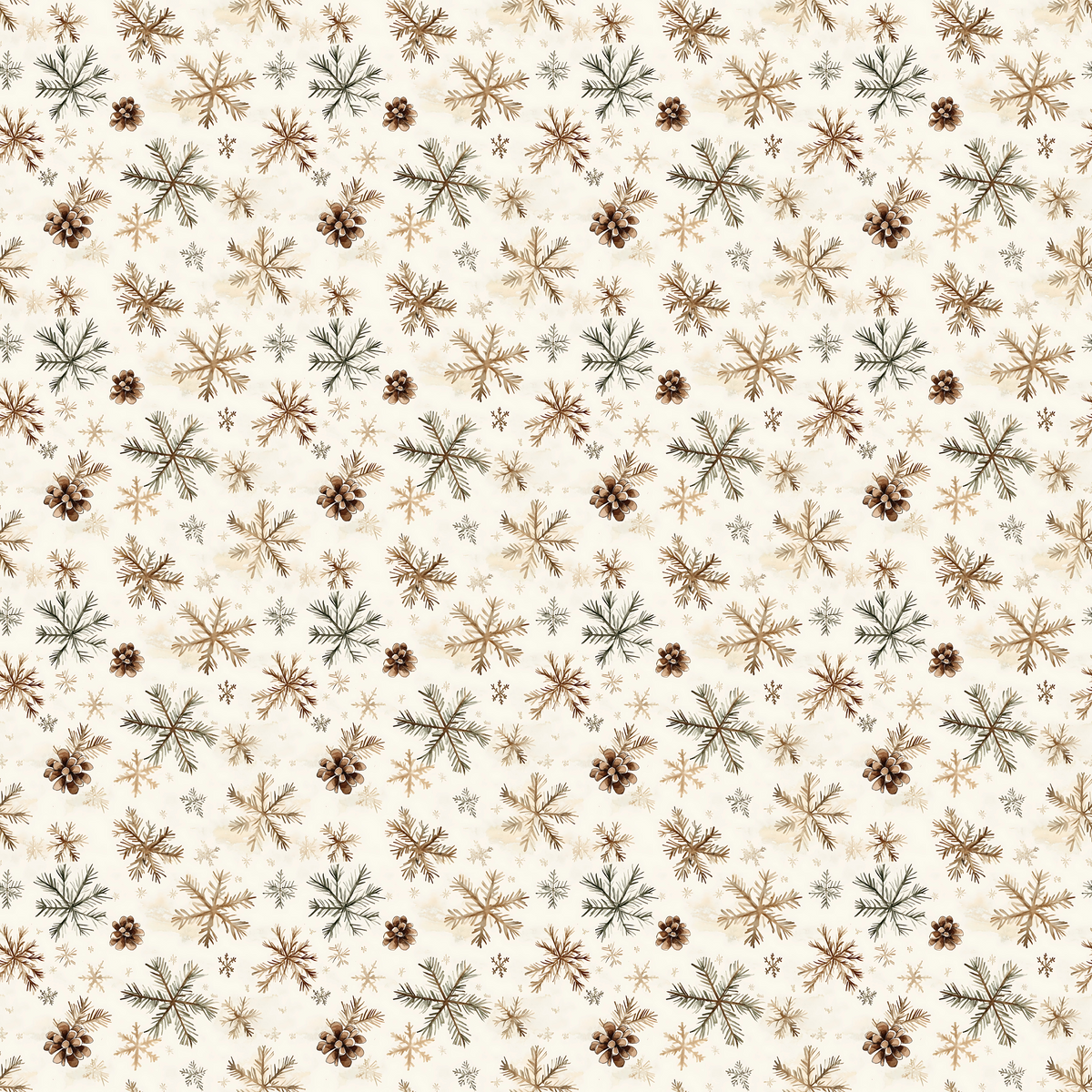 Rustic Winter Snowflakes Minky Fabric